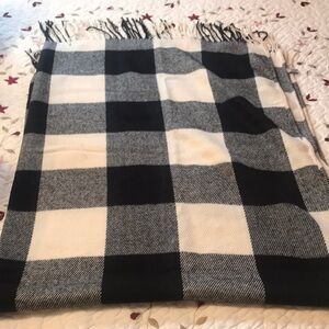 Black and white shawl.